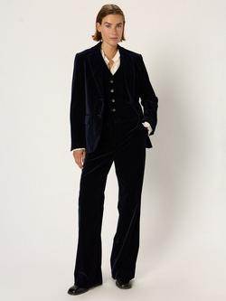 Gerard Darel Clotilde Velvet Trousers, Navy, Navy