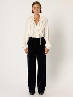 Gerard Darel Clotilde Velvet Trousers, Navy - view 2, Navy