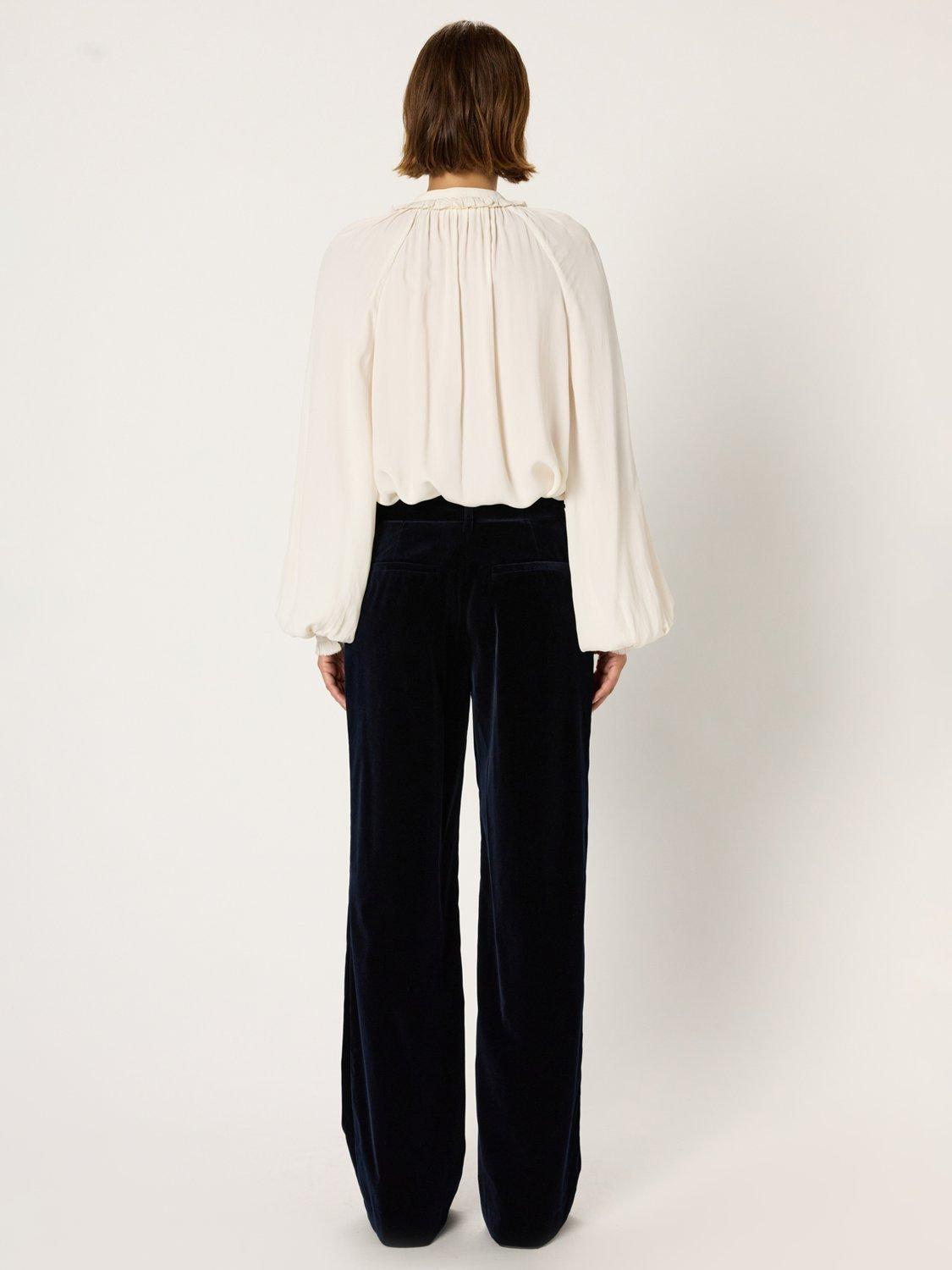 Product image 3 of 6, which shows Gerard Darel Clotilde Velvet Trousers, Navy, 10