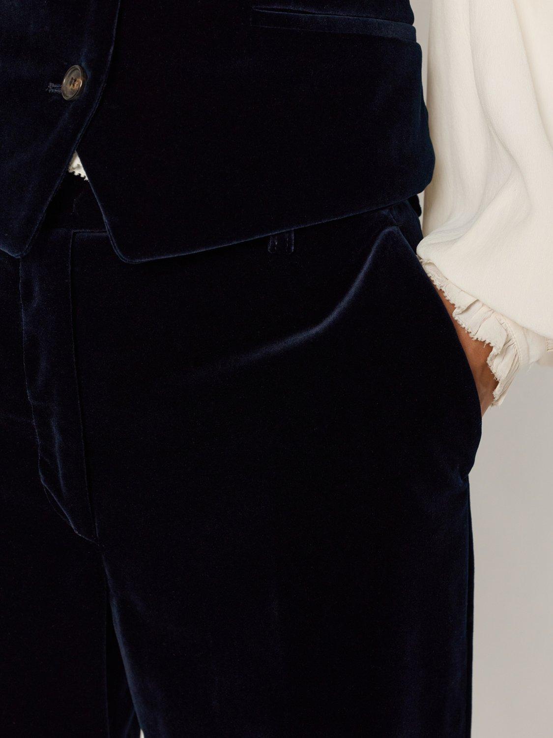 Product image 6 of 6, which shows Gerard Darel Clotilde Velvet Trousers, Navy, 10