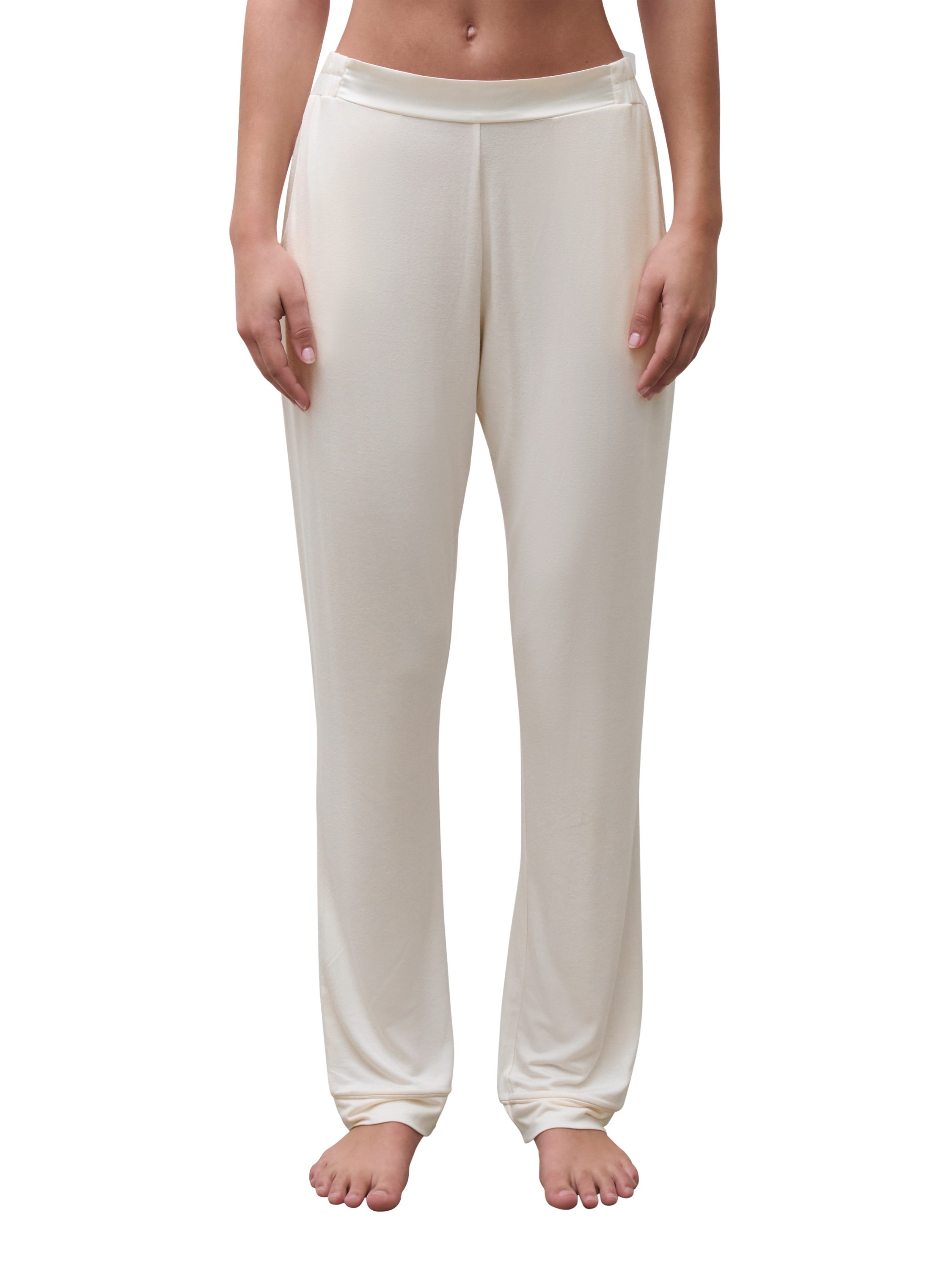 Product image 1 of 5, which shows Femilet Daisy Pyjama Bottoms, Ivory, XS