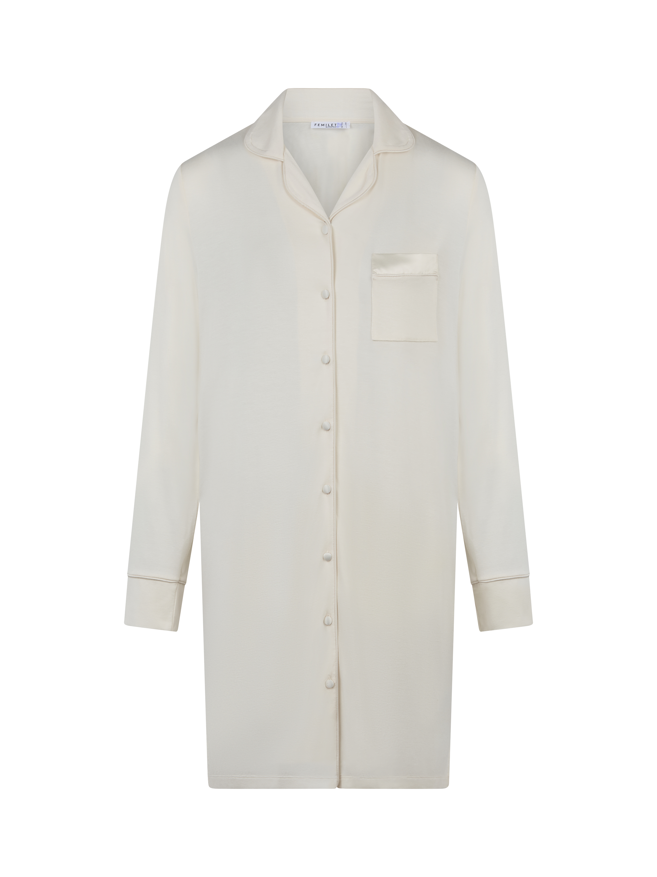 Product image 3 of 3, which shows Femilet Daisy Nightdress, Ivory, XS