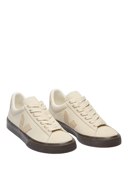 VEJA Campo Lace Up Suede Trainers - view 2, Beige