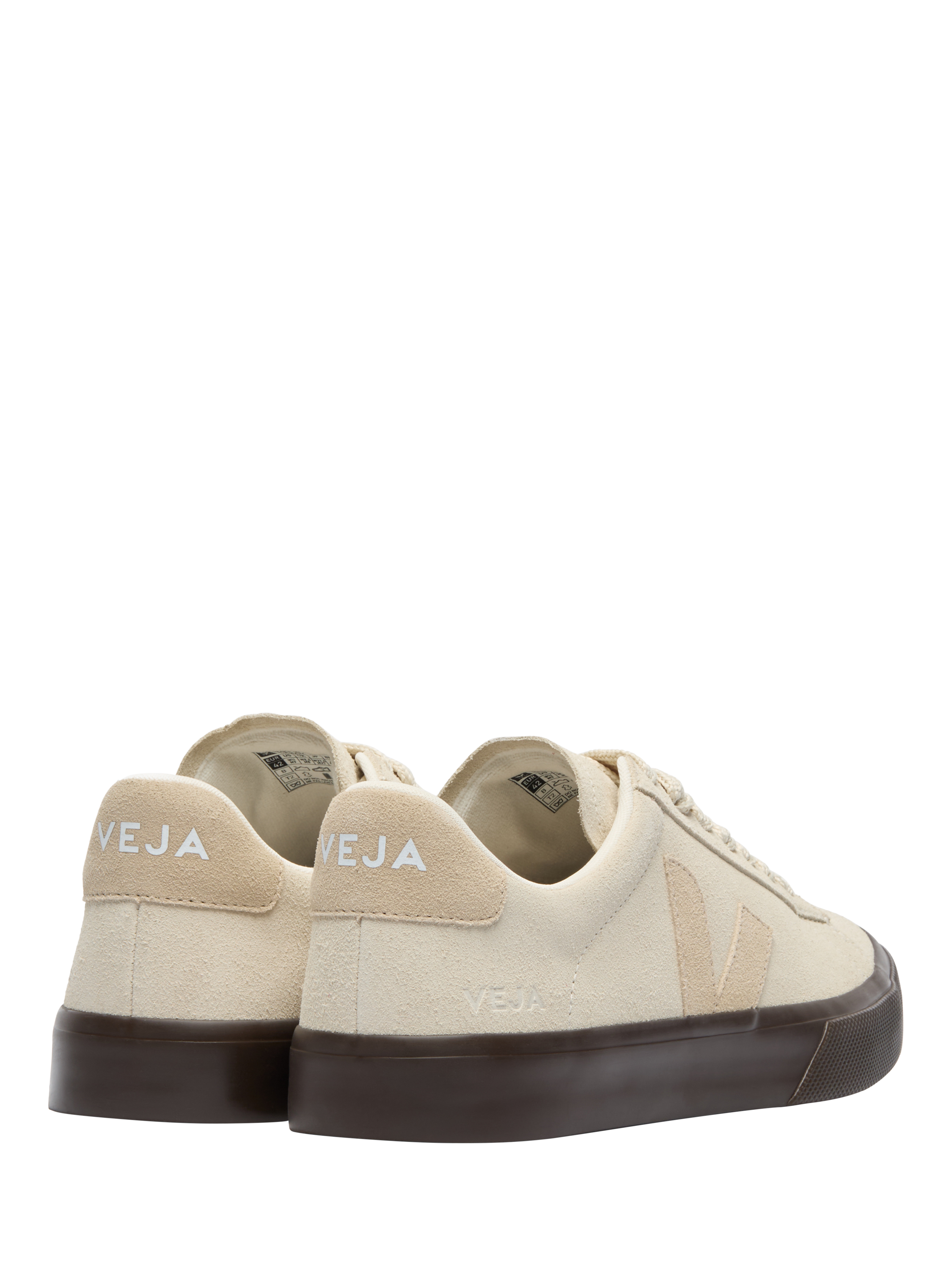 Product image 3 of 3, which shows VEJA Campo Lace Up Suede Trainers, Beige, 7