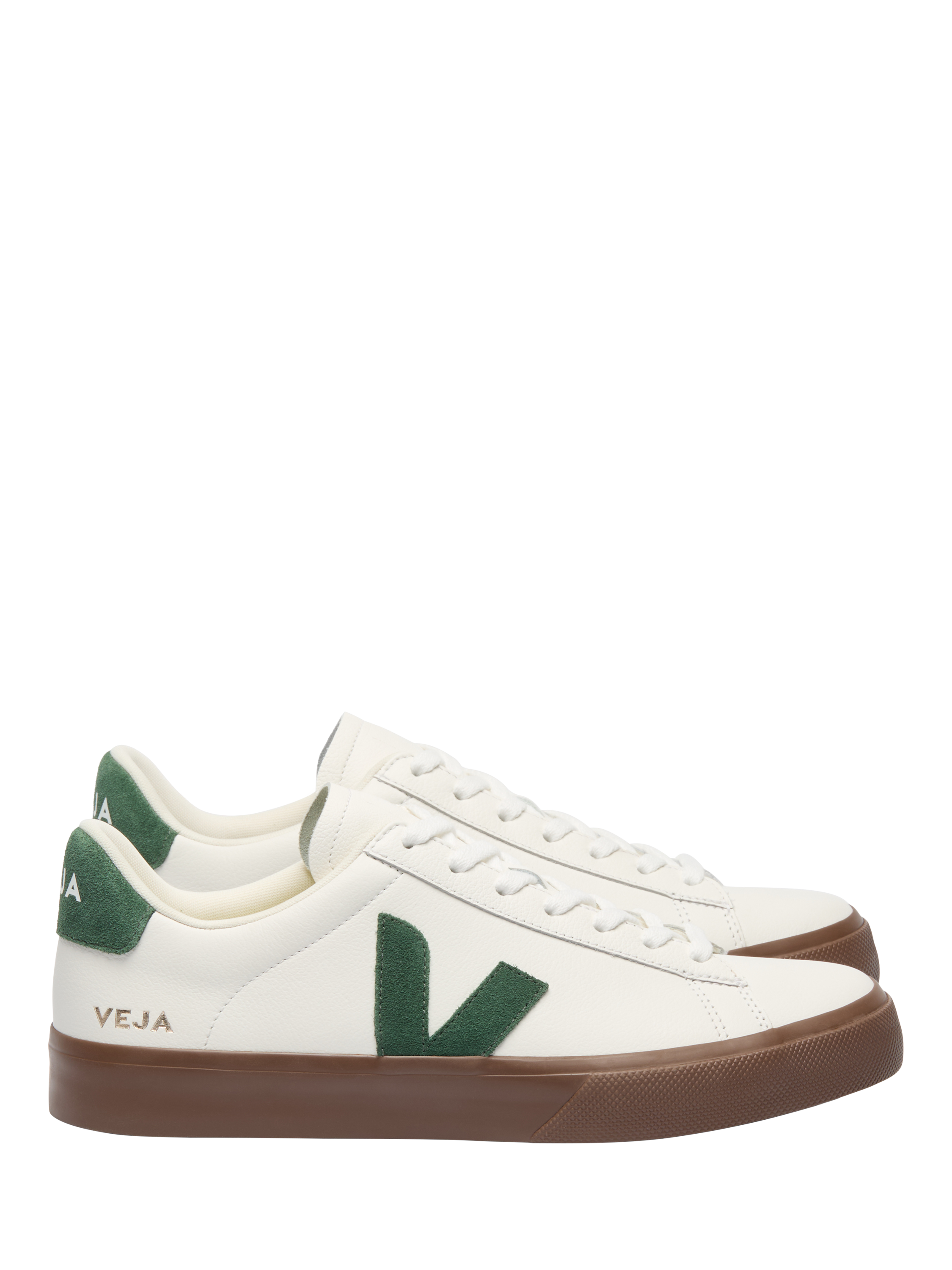 VEJA Campo Lace Up Leather Trainers, White, Cyprus