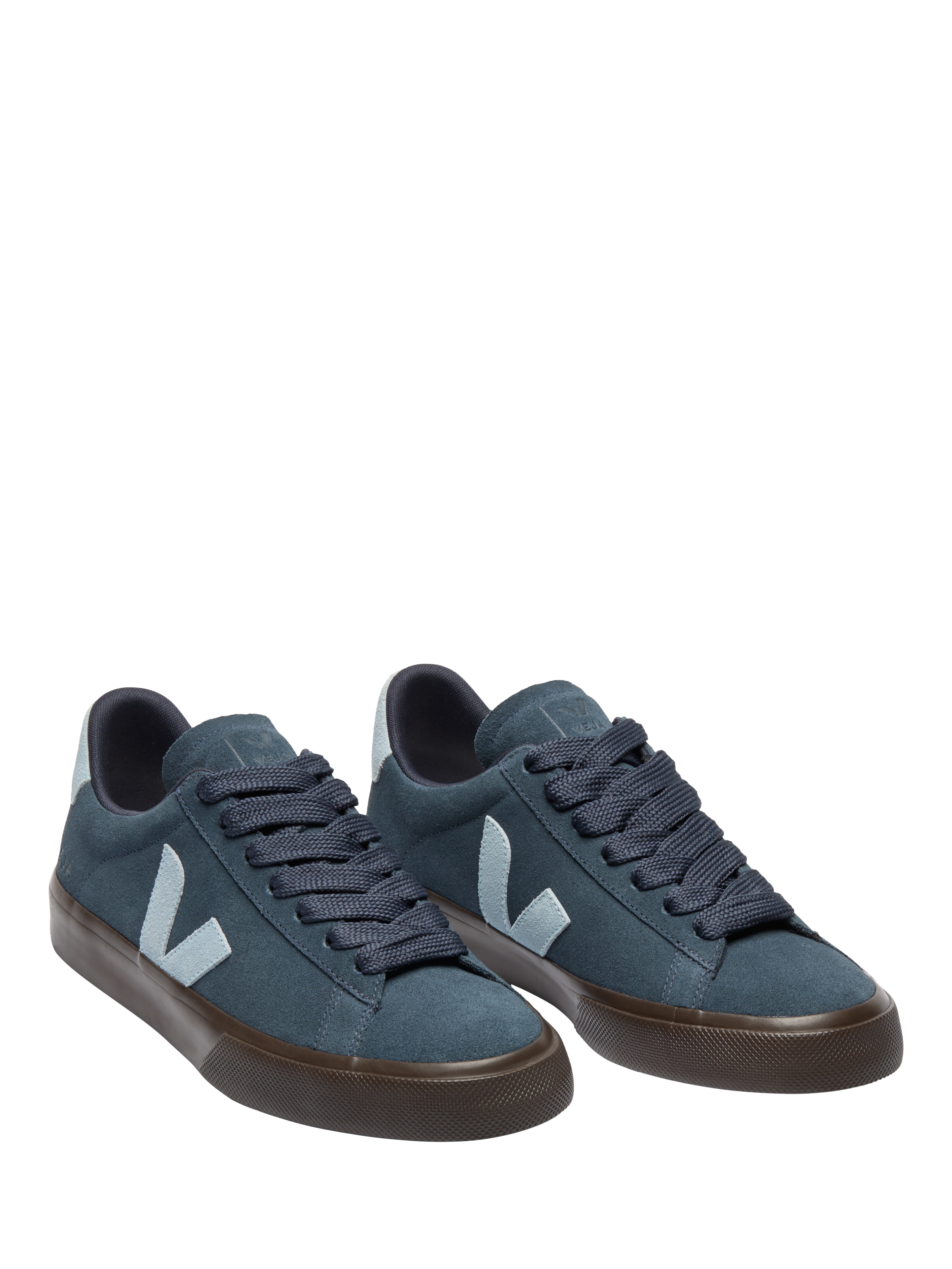 Product image 2 of 3, which shows VEJA Campo Bold Lace Up Suede Trainers, Blue, 8
