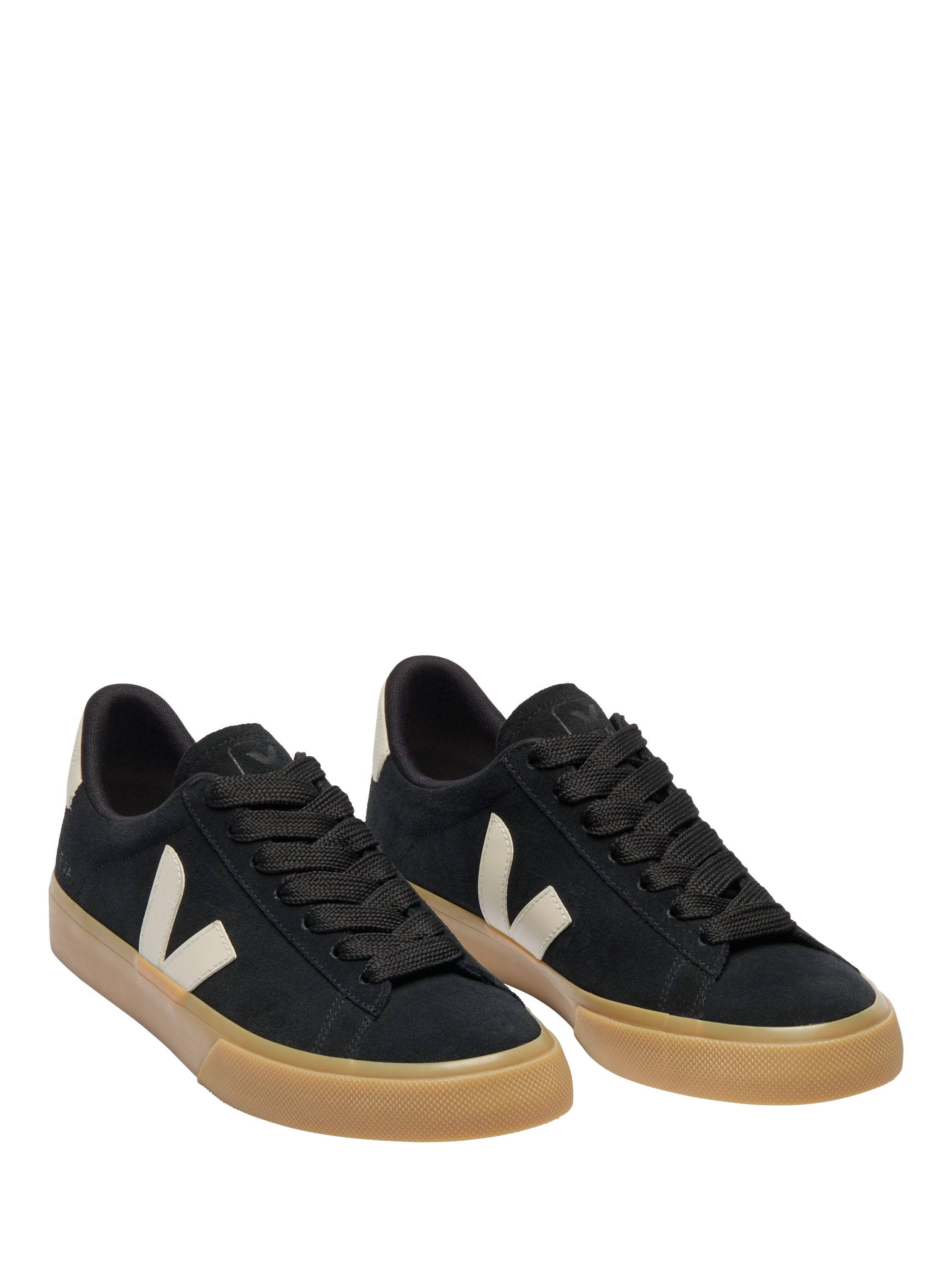 Product image 2 of 3, which shows VEJA Campo Bold Lace Up Suede Trainers, Black, 7