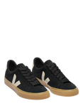 VEJA Campo Lace Up Suede Trainers, Black
