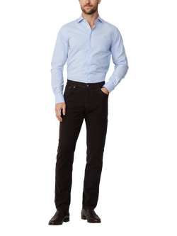 Hackett London Regular Fit Trinity Moleskin 5 Pocket Trousers, Dark Brown - view 2, Dark Brown