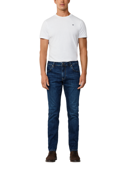 Hackett London Slim Fit Powerflex Jeans, Denim Blue - view 2, Vintage Wash