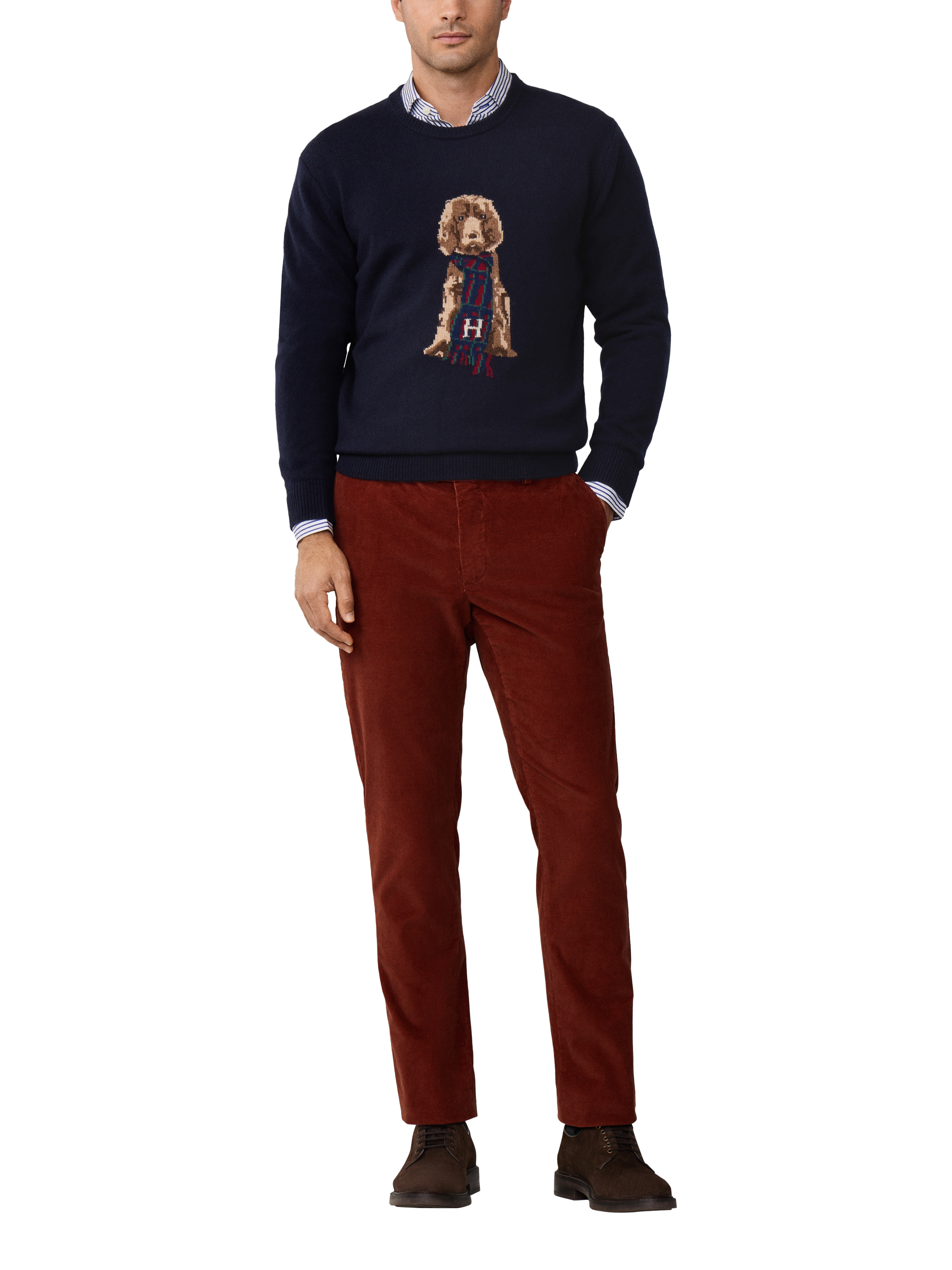 Product image 2 of 7, which shows Hackett London Heritage Jumper, Midnight Blue, XXL