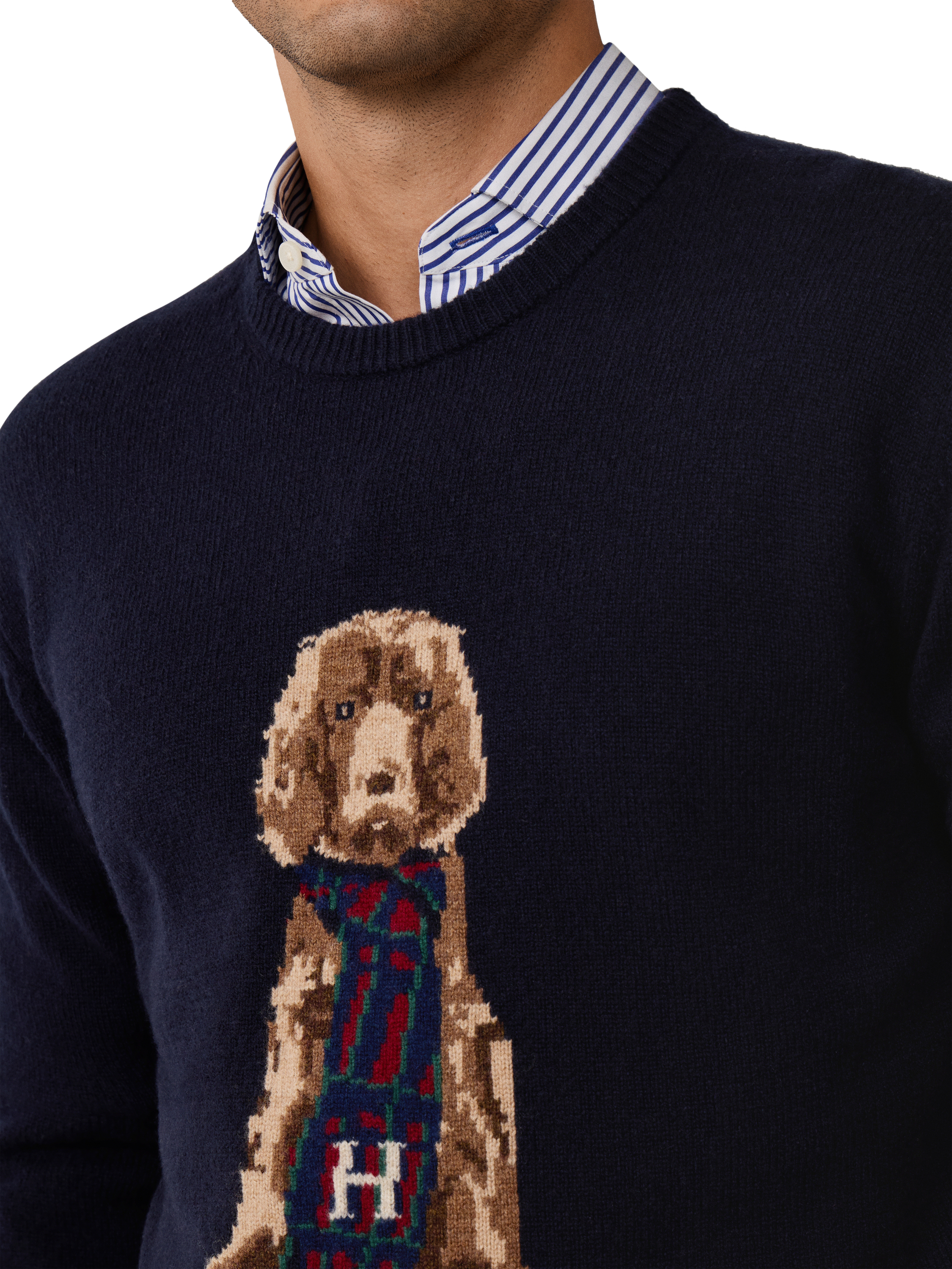Product image 5 of 7, which shows Hackett London Heritage Jumper, Midnight Blue, XXL