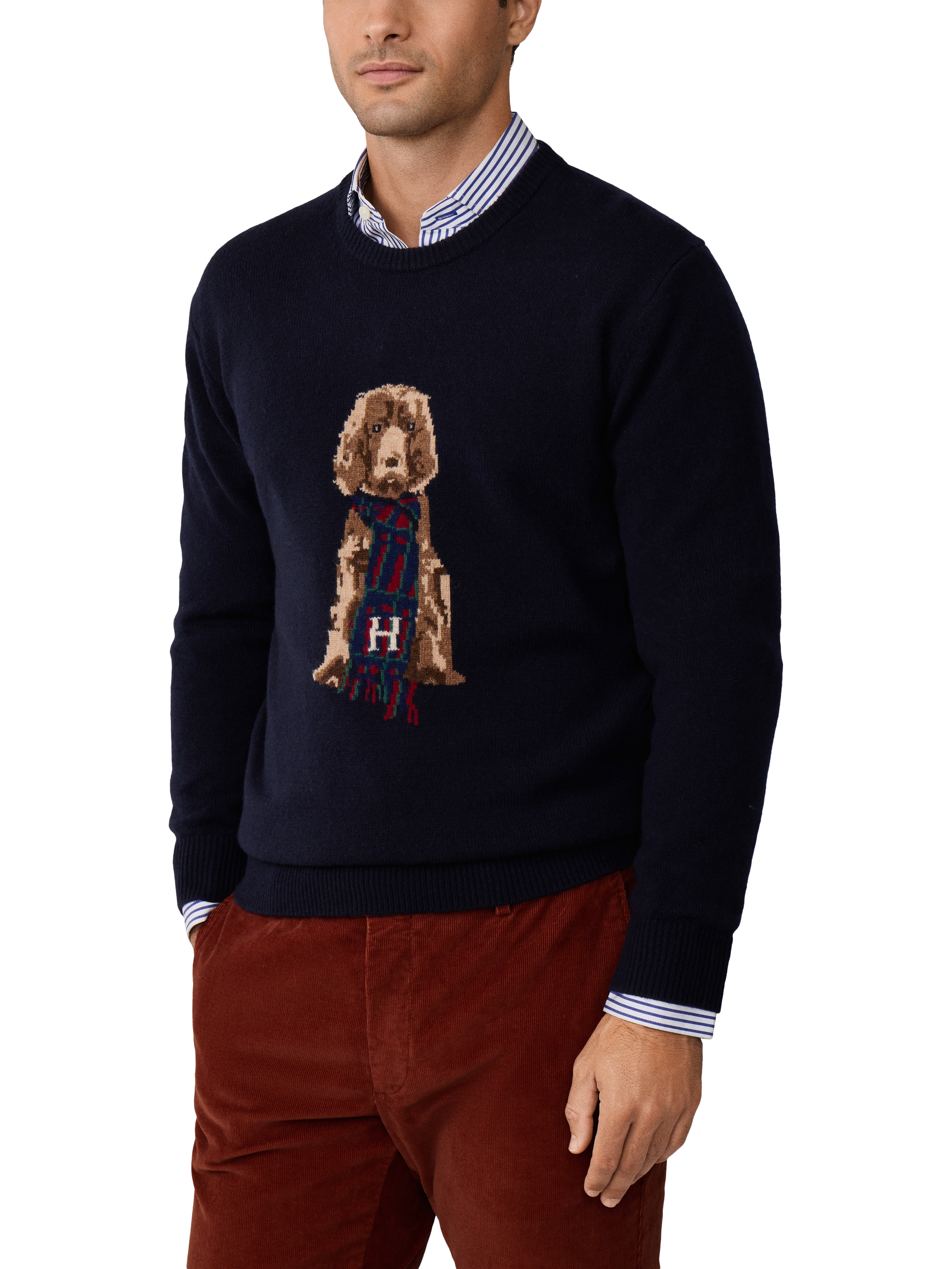Product image 6 of 7, which shows Hackett London Heritage Jumper, Midnight Blue, XXL