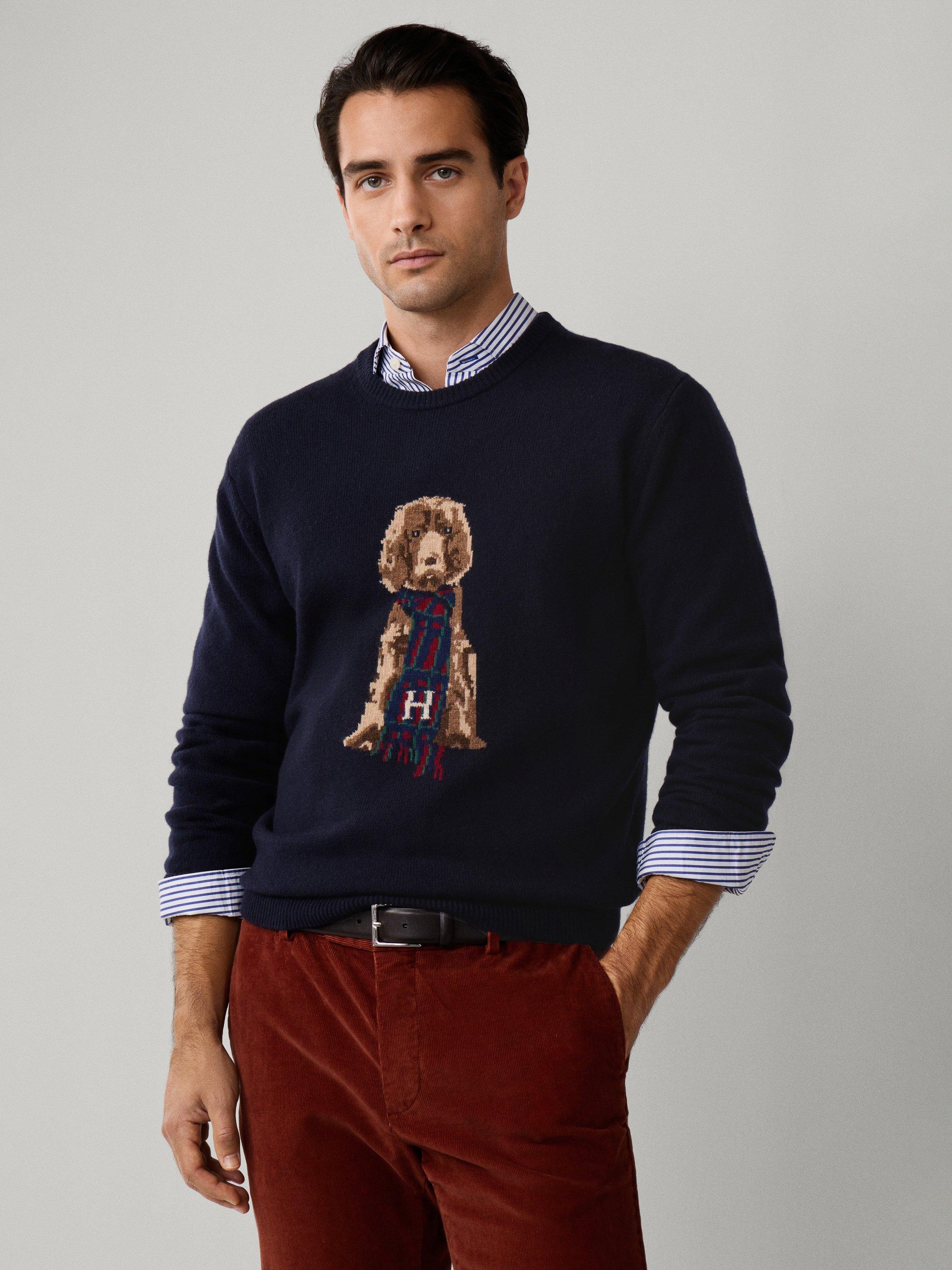 Product image 7 of 7, which shows Hackett London Heritage Jumper, Midnight Blue, XXL