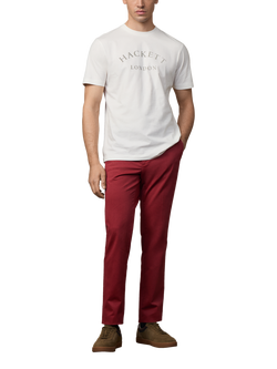 Hackett London Cotton Regular Fit Short Sleeve Logo T-Shirt - view 2, Off White