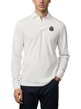 Hackett London Heritage Long Sleeve Crest Polo, Off White