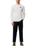 Hackett London Heritage Long Sleeve Crest Polo, Off White