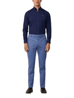 Hackett London Cotton Tailored Fit Brompton Button-Down Collar Shirt - view 2, Navy