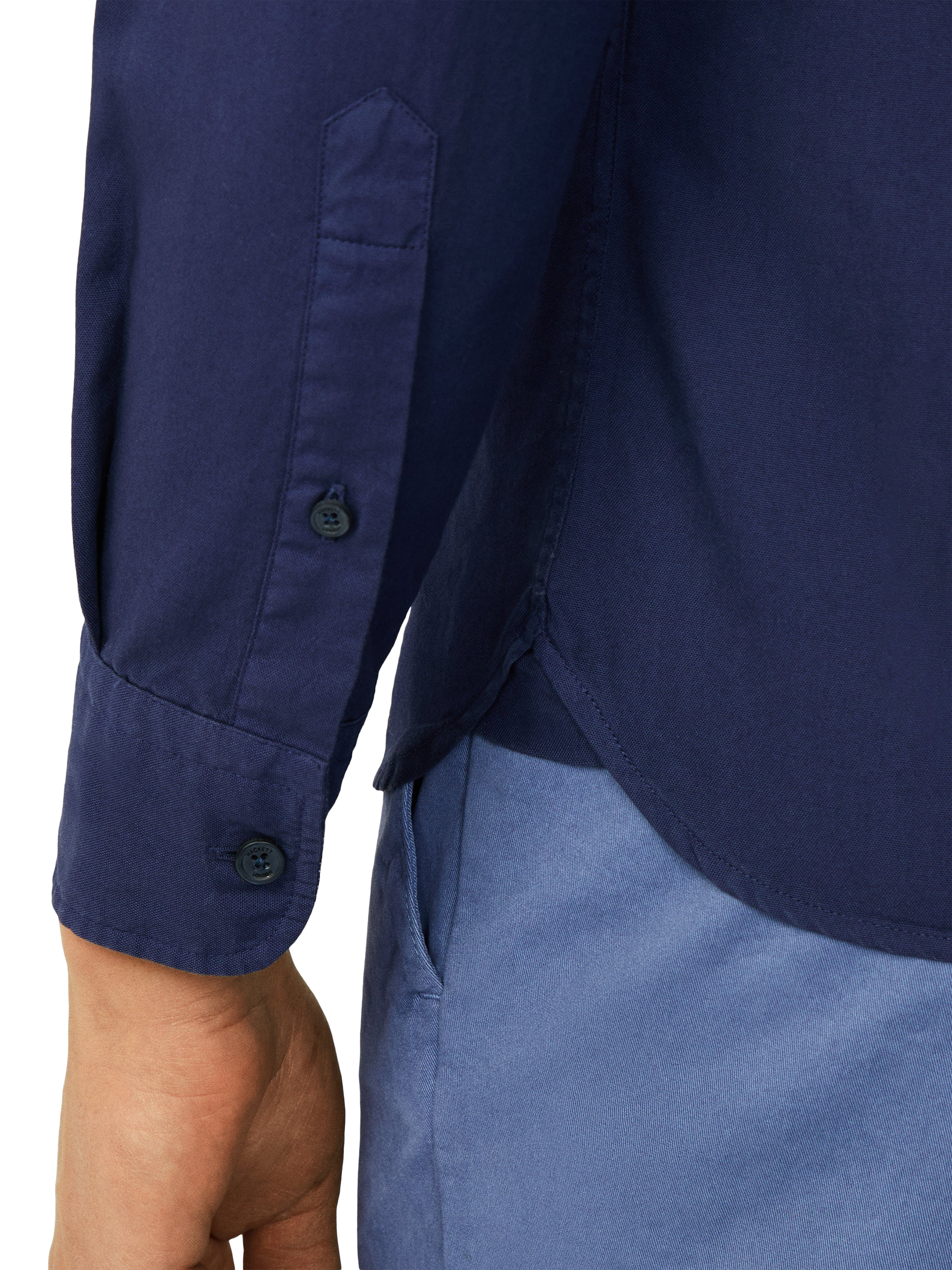 Product image 5 of 7, which shows Hackett London Cotton Tailored Fit Brompton Button-Down Collar Shirt, Navy, L