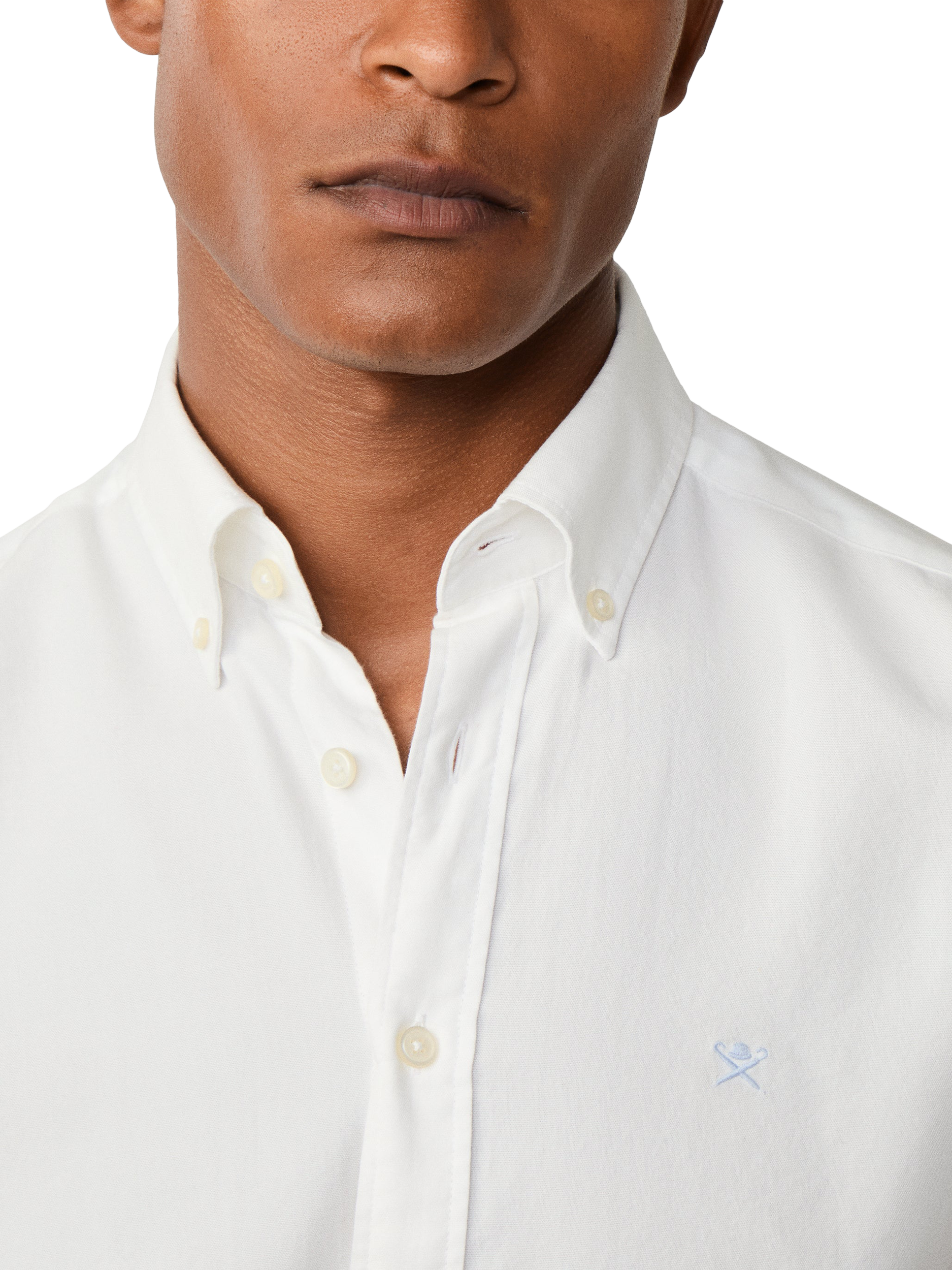 Product image 4 of 7, which shows Hackett London Cotton Tailored Fit Brompton Button-Down Collar Shirt, White, XS