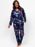 Cyberjammies Floral Long Pyjama Set, Navy