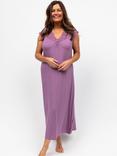 Cyberjammies Lace Trim Jersey Cap Sleeve Nightdress, Mauve