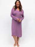 Cyberjammies Lace Trim Jersey Long Sleeve Nightdress, Mauve
