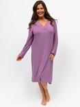 Cyberjammies Lace Trm Jersey Long Sleeve Nightdress, Mauve