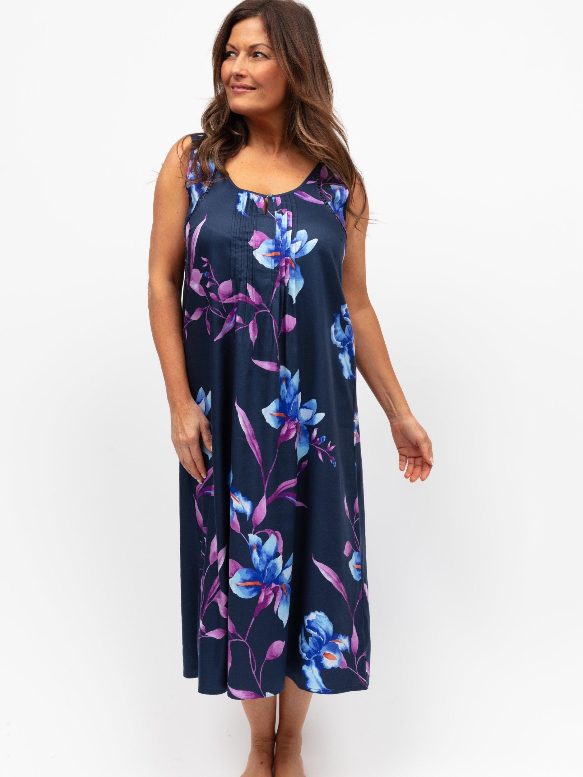 Cyberjammies Floral Sleeveless Nightdress, Navy