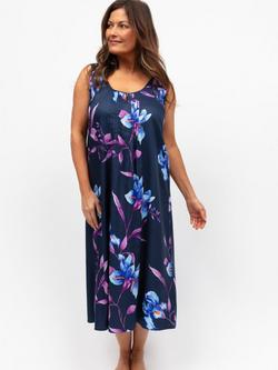 Cyberjammies Floral Sleeveless Nightdress, Navy, Navy