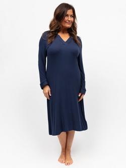 Cyberjammies Lace Insert Jersey Nightdress, Navy