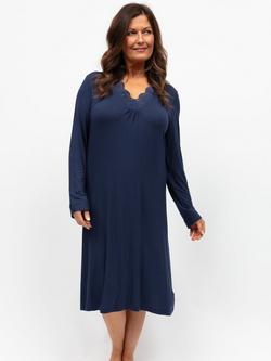 Cyberjammies Lace Insert Jersey Nightdress, Navy