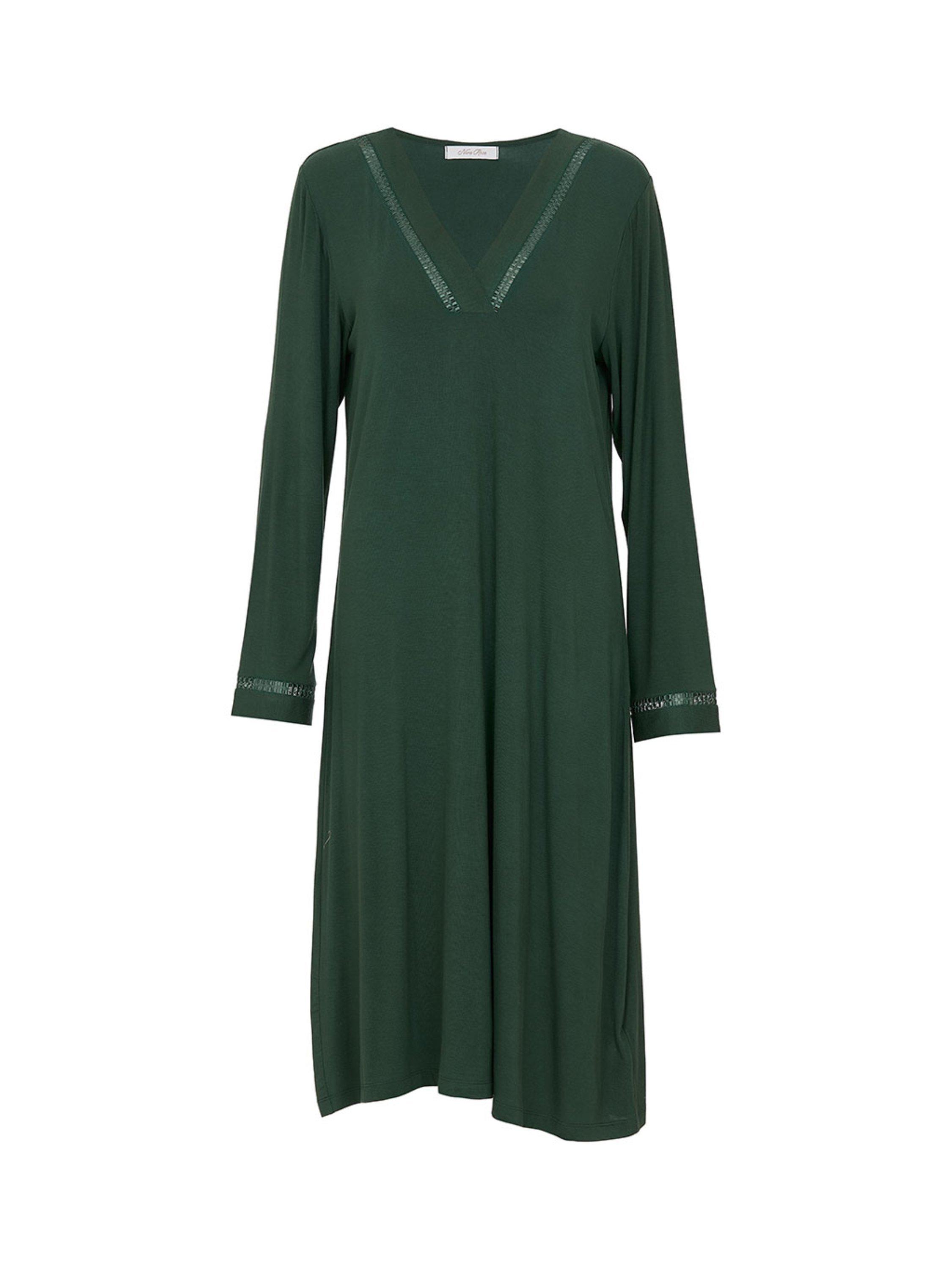 Cyberjammies Lace Insert Jersey Nightdress, Olive Green