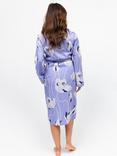 Cyberjammies Floral Lace Trim Midi Dressing Gown, Lilac