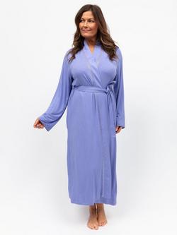 Cyberjammies Jersey Lace Insert Maxi Dressing Gown, Lilac, Lilac