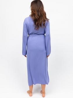 Cyberjammies Jersey Lace Insert Maxi Dressing Gown, Lilac - view 2, Lilac