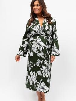 Cyberjammies Floral Long Dressing Gown, Olive Green, Olive Green