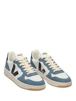VEJA V-10 Lace Up Leather Trainers - view 2, White, California