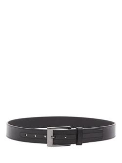 Ted Baker Evets Striped Leather Belt, Black, Black