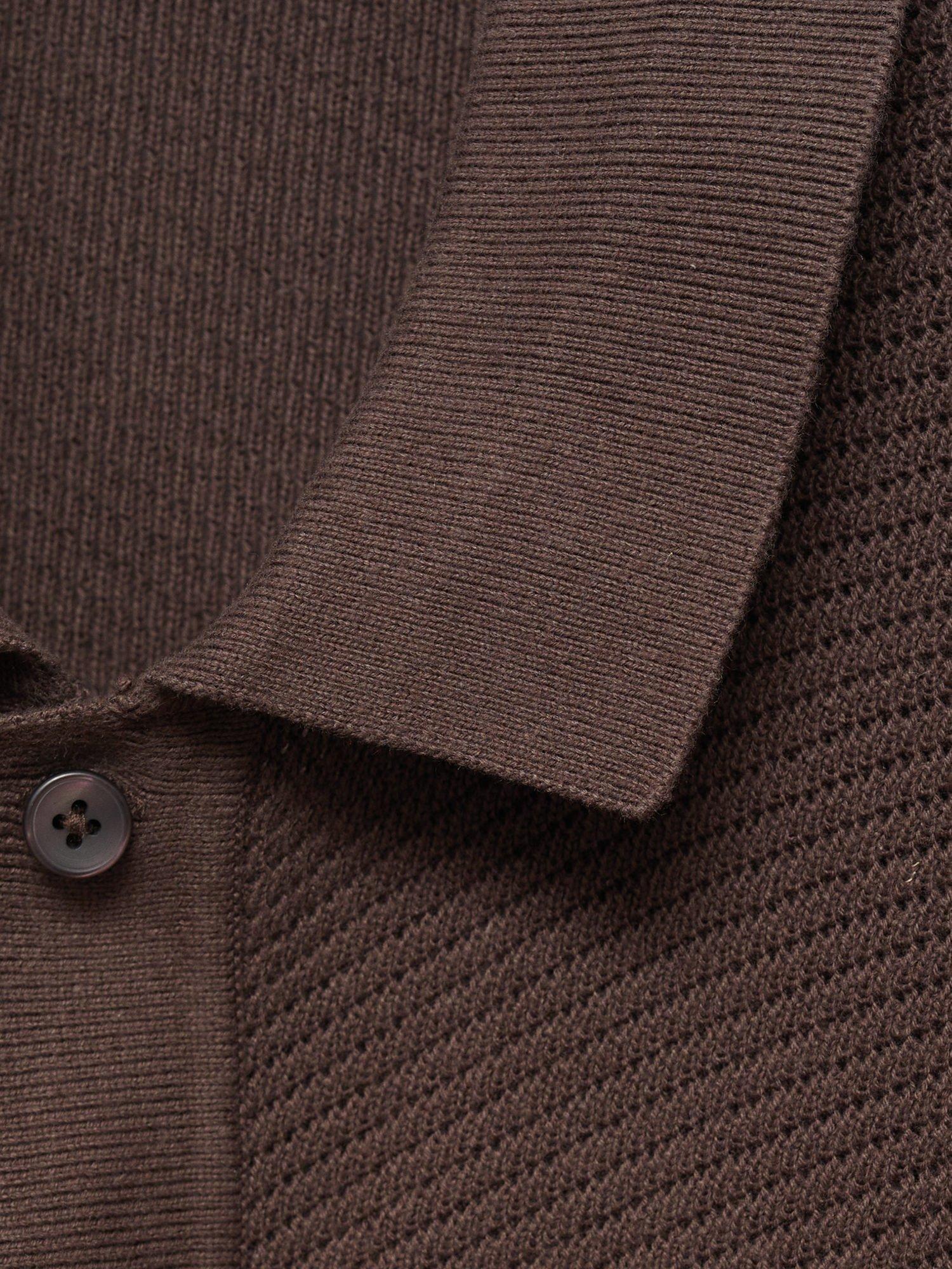 Product image 9 of 9, which shows Mango Canario Short Sleeve Cotton Knit Shirt, Dark Brown, L