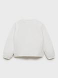 Mango Baby Knitted Cotton Cardigan, Natural White