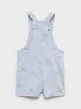 Mango Kids' Island Print Dungarees, Pastel Blue