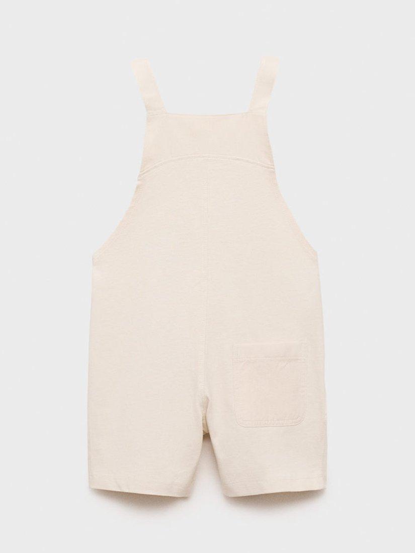 Product image 4 of 7, which shows Mango Kids' Jump Short Dungarees, Natural White, 12-18 months
