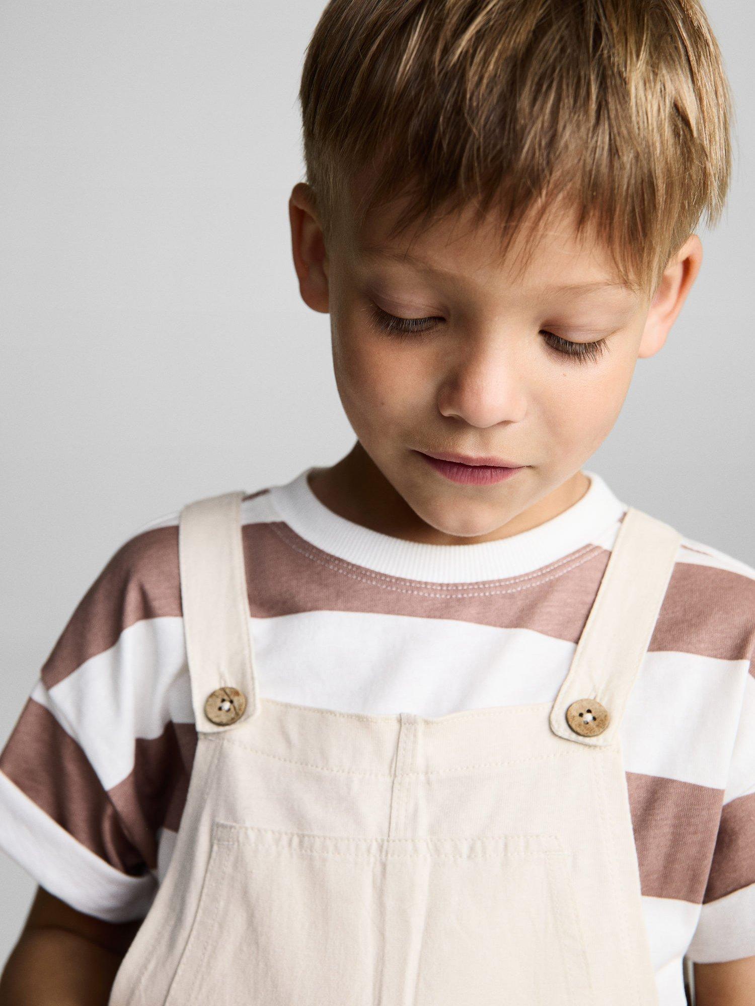 Product image 6 of 7, which shows Mango Kids' Jump Short Dungarees, Natural White, 12-18 months