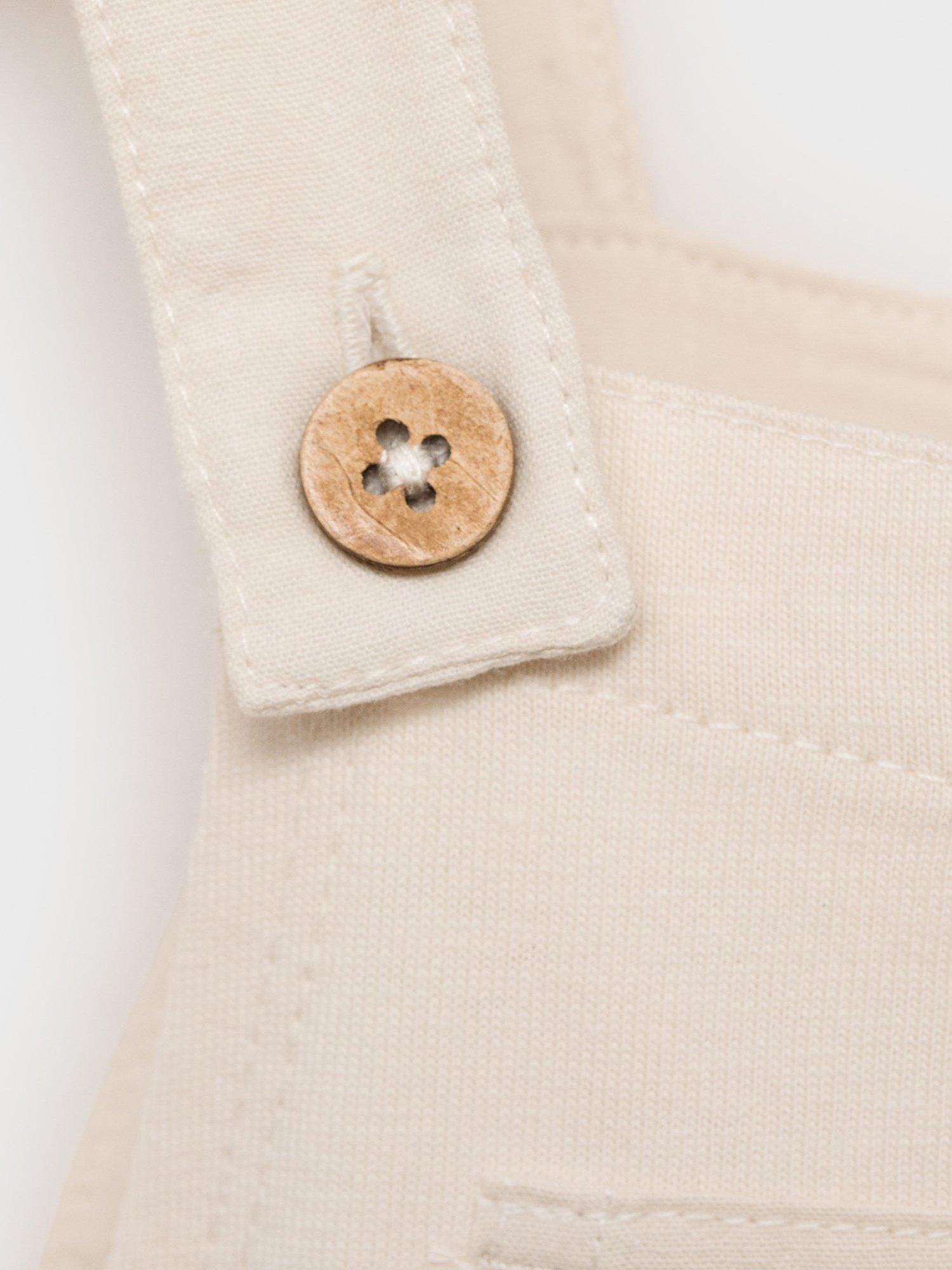 Product image 7 of 7, which shows Mango Kids' Jump Short Dungarees, Natural White, 12-18 months