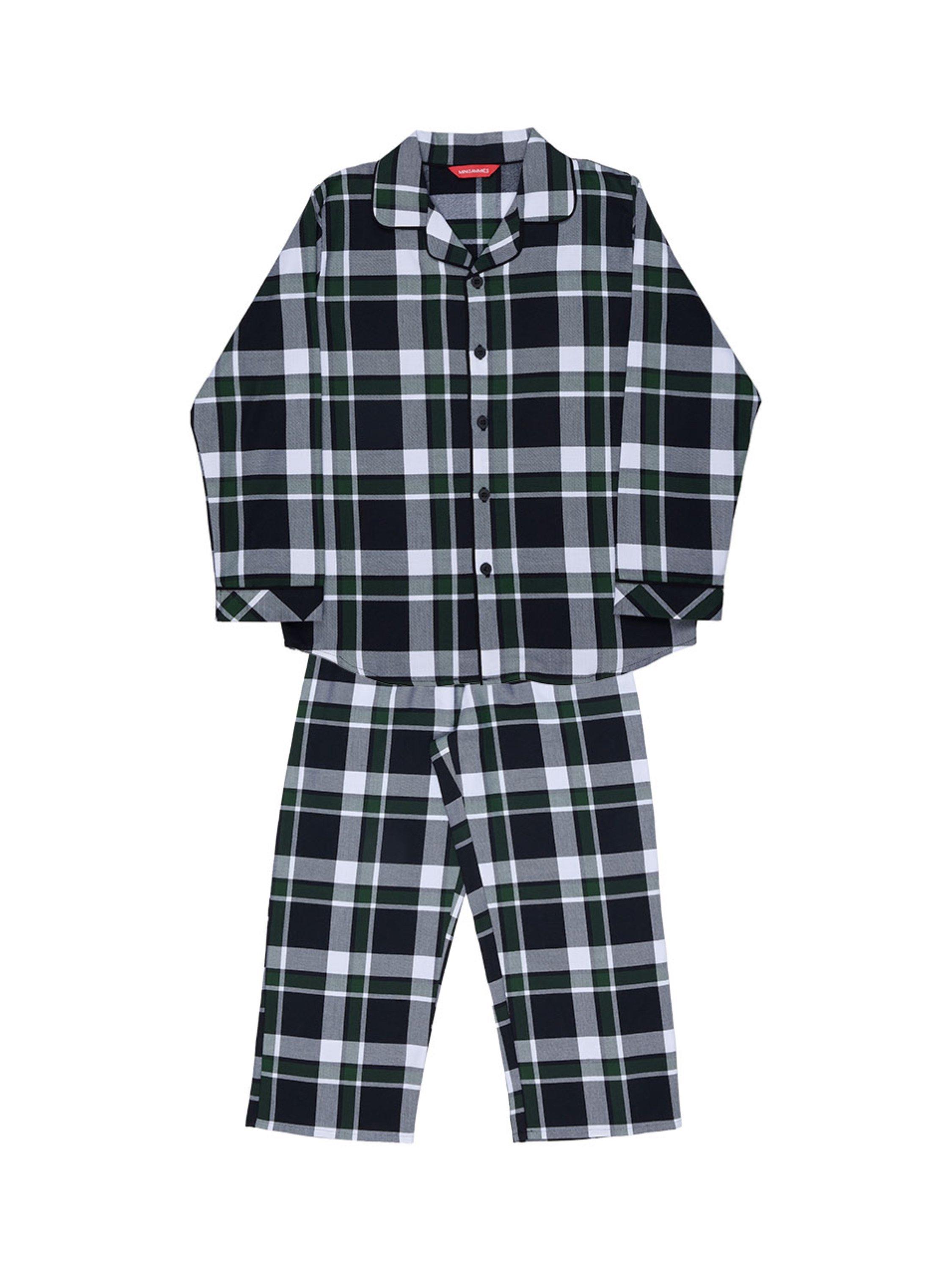 Product image 4 of 4, which shows Cyberjammies Kids' Cotton Checked Pyjama Set, Black, 2-3 years