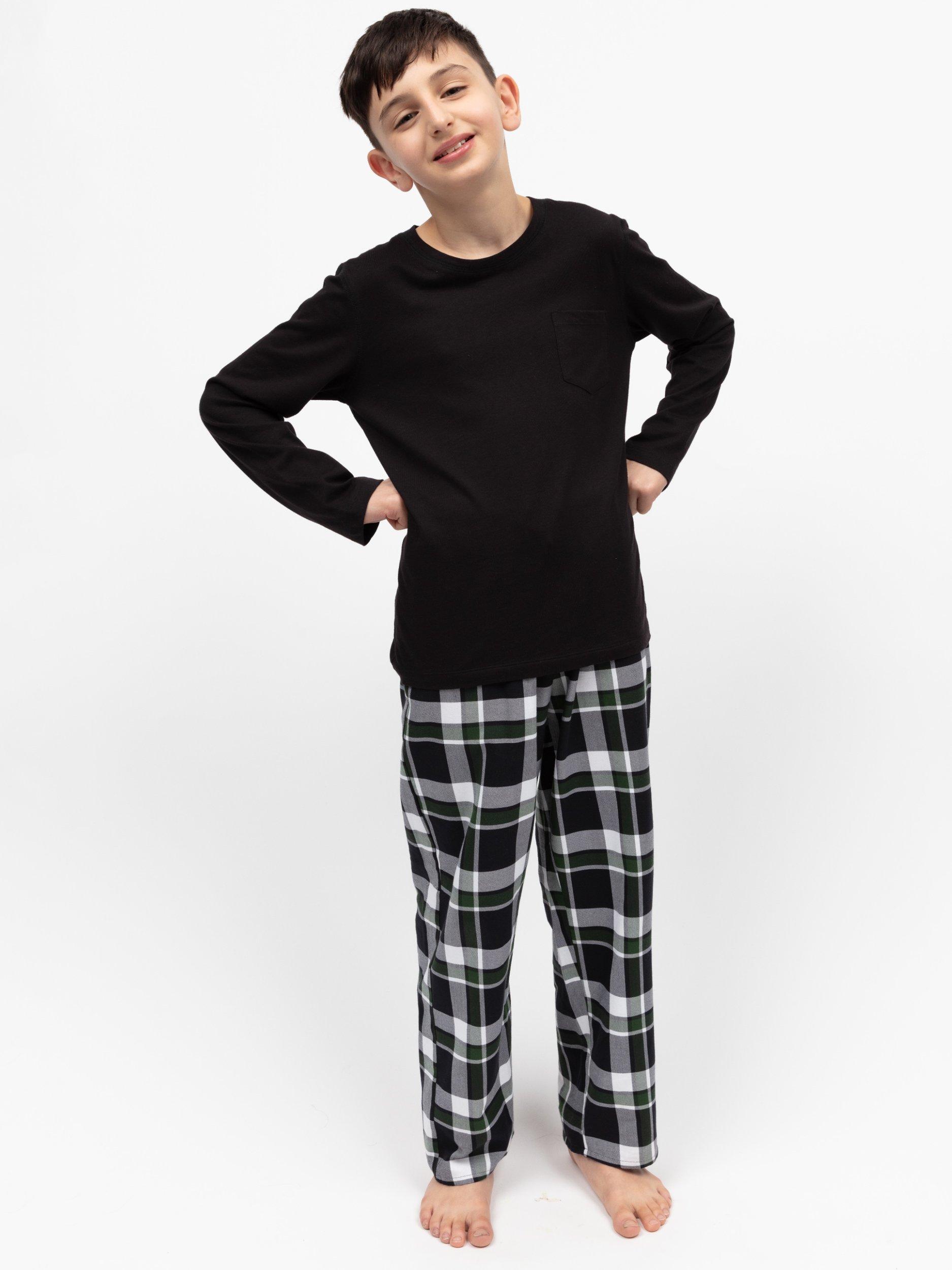 Cyberjammies Kids' Cotton Blend Jersey Pyjama Set, Black