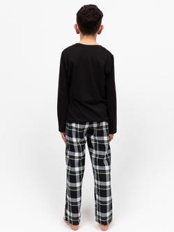 Cyberjammies Kids' Cotton Blend Jersey Pyjama Set, Black - view 2, Black