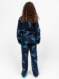 Cyberjammies Kids' Marina Cotton Blend Whale Print Trouser Pyjamas, Navy