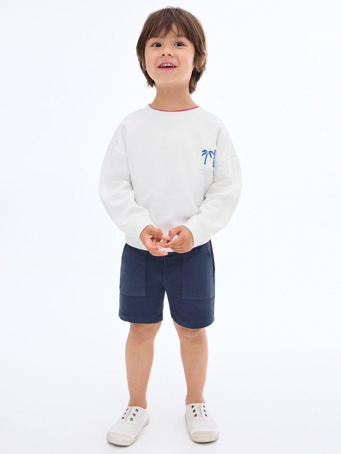 Product image 2 of 7, which shows Mango Kids' Island Cotton Relaxed Sweatshirt, White, 12-18 months